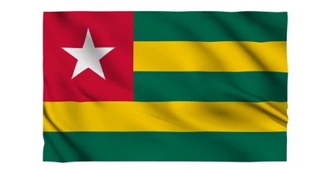Flag of togo waving on a samless loop over an easily removable background 스톡 동영상 98372935