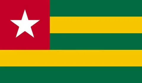 FLAG OF THE TOGOLESE REPUBLIC Stock Illustration