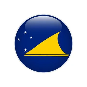 Flag of Tokelau button Stock Illustration