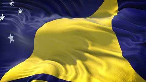 Flag of Tokelau Loop Stock Footage 104312012