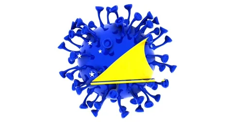 Flag of Tokelau on Seamless looping 3D animation of the covid-19 Corona Virus Stock Footage 167739085