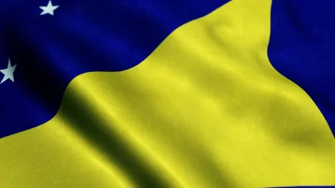 Flag Of Tokelau Waving On Flagpole In The Wind, National Symbol Of Freedom - Видео 240174652