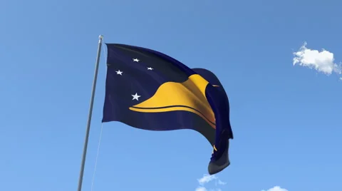 The flag of Tokelau Waving on the Wind. Video stock 50232190