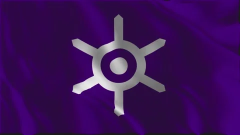 Flag of Tokyo waving slowly Stockbeeldmateriaal 342043809