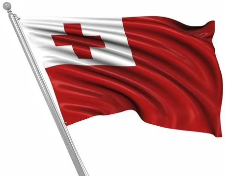Flag of Tonga, This is a computer generated and 3d rendered image Stock Illustration