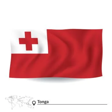 Flag of Tonga Stock Illustration