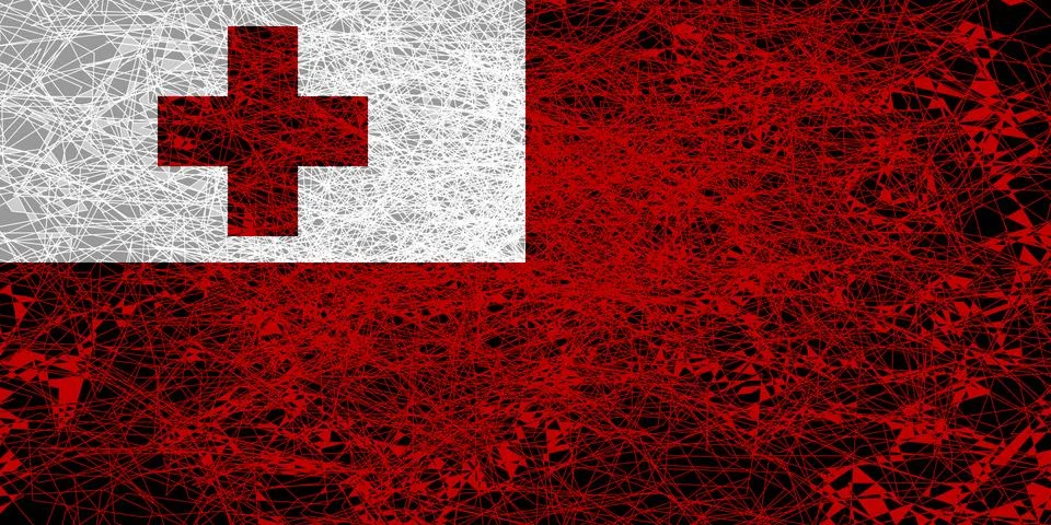 Flag of Tonga. Illustrazione stock