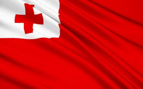 Flag of Tonga, Nuku'alofa - Polynesia Stock Illustration