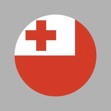 Flag of Tonga round button. Flag circle icon. National Tonga flag circular badge Stock-Illustration