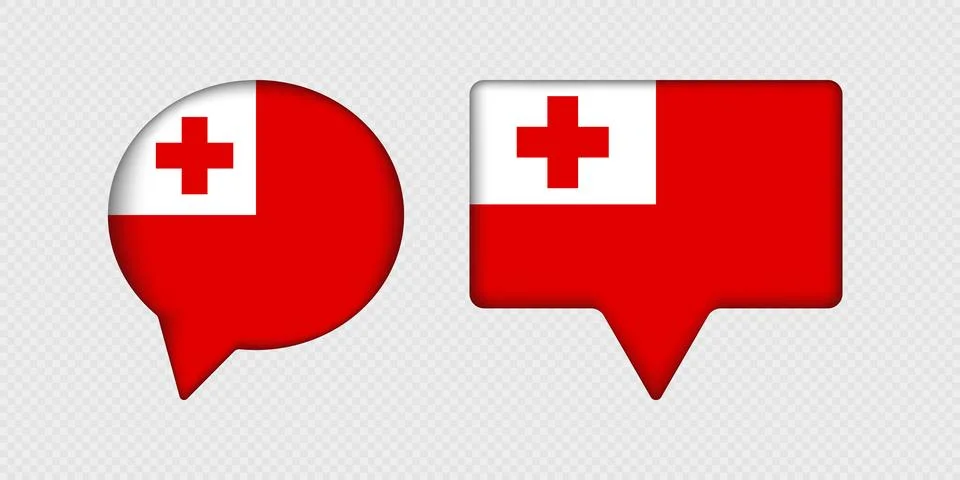 Flag of Tonga in speech bubble. Stock Illustration