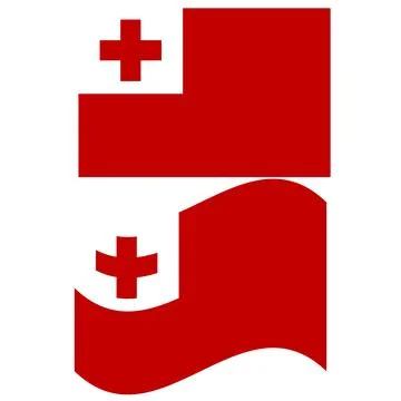 Flag of Tonga on white background. Tonga country flag. Waving flag of Tonga. イラスト素材
