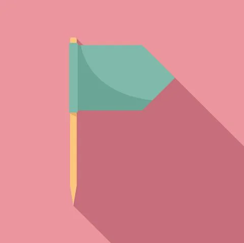 Flag toothpick icon flat vector. Wood stick Stock Illustration