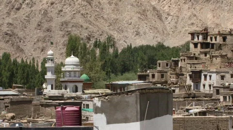 Flag on top of Mosque Stock Footage 268384