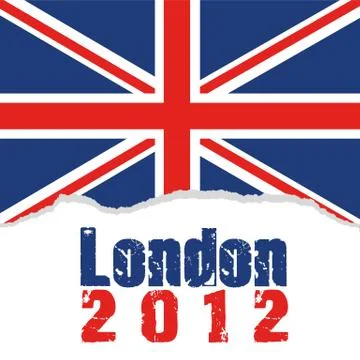 Flag torn from the 2012 london olympics, vector illustration.. Stock Illustration