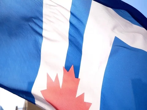 Flag of Toronto waving at wind Stock Footage 111072878