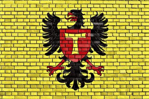 Flag of Toul painted on brick wall Stock Illustration