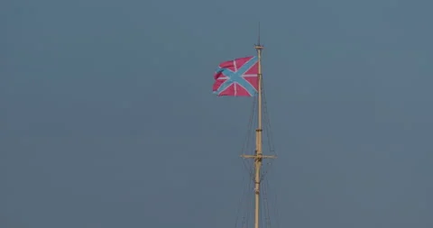 Flag tower of Peter and Paul Fortress, St. Petersburg 库存影片 143304013