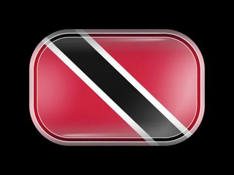 Flag of Trinidad and Tobago. Rectangular Shape with Rounded Corners Stock Illustration