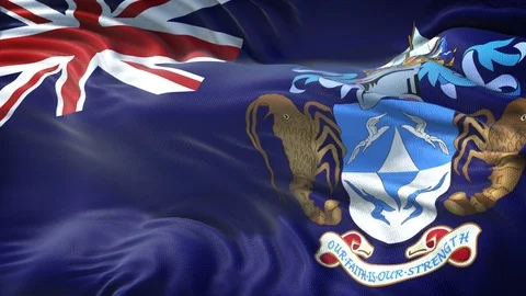 Flag of Tristan da Cunha Loop Stock Footage 104312446