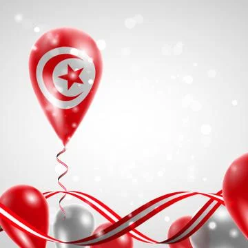 Flag of Tunisia on balloon Stock Illustration