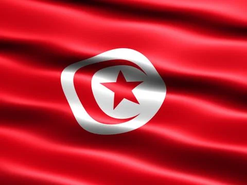 Flag of tunisia Stock Illustration