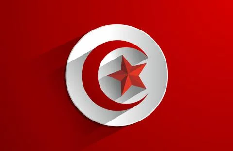 Flag of Tunisia Stock Illustration
