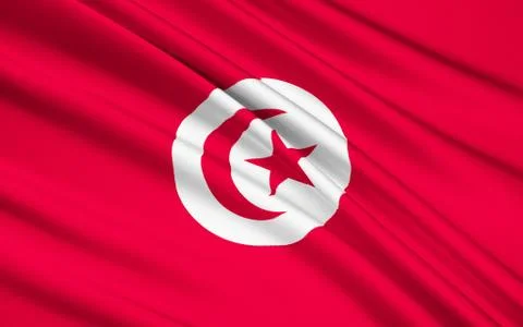 Flag of Tunisia Stock Illustration