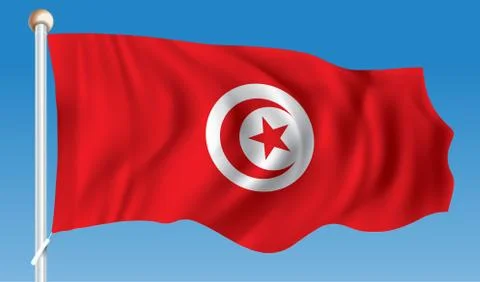 Flag of Tunisia Stock Illustration