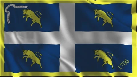 Flag of Turin waving slowly Stock Footage 341968496