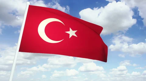 Flag Turkey 02 Stock Footage 31446308