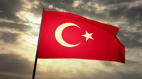 Flag Turkey 03 Stock Footage 31452534