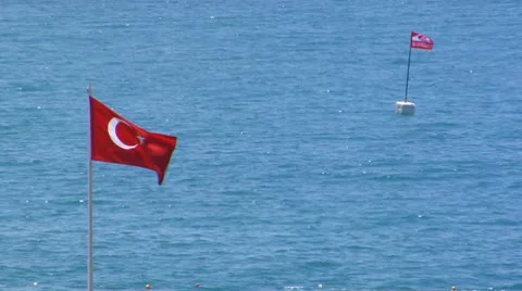 Flag Turkey 2 库存影片 8966569
