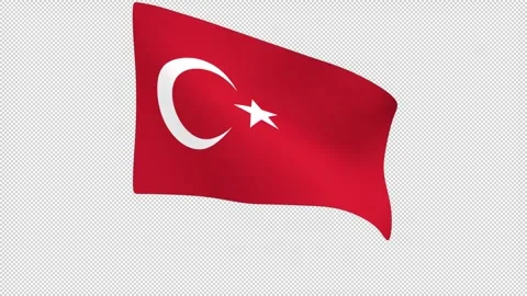 Flag of Turkey – 3d render looped with alpha channel. Stock Footage 334772804