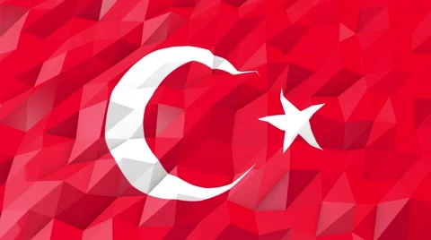Flag of Turkey 3D Wallpaper Illustration Stock Footage 66416235