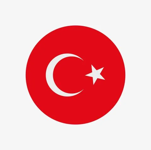 The flag of Turkey in a circle Stock Illustration