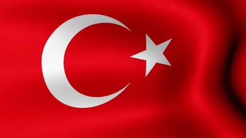 Flag of Turkey, fluttering in the wind. Seamless looping video. 스톡 동영상 75028405