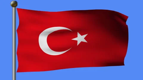 Flag of turkey flying on the pole Video stock 938415