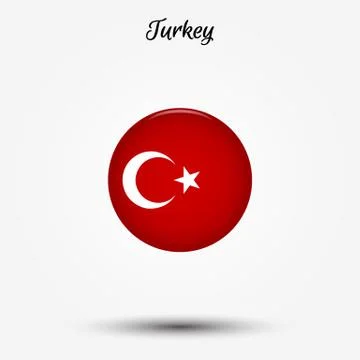 Flag of Turkey icon Stock Illustration