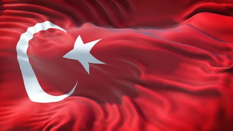 Flag of Turkey in Loop Stock Footage 118688373