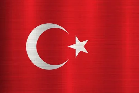 Flag  Turkey  metallic texture Illustrazione stock