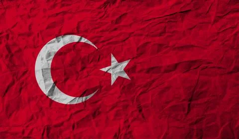 Flag of Turkey with old texture. Vector 스톡 일러스트
