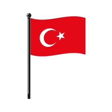 Flag of Turkey in the original size and colour Stock Illustration