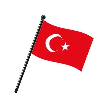 Flag of Turkey in the original size and colour Stock Illustration