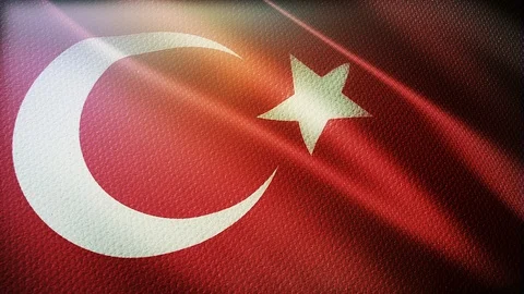 Flag of Turkey Realistic 3D Stock Footage 118686612