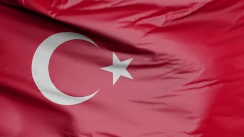 Flag of Turkey Realistic 3D Stock Footage 118687191