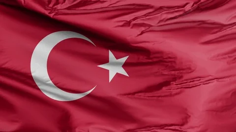 Flag of Turkey Realistic 3D Stock Footage 118687657