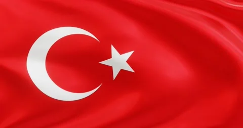 Flag of Turkey, Seamless looping animation fluttering in the wind Stock Footage 172500158