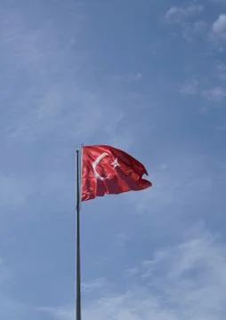 Flag of Turkey in the sky Stock Photos