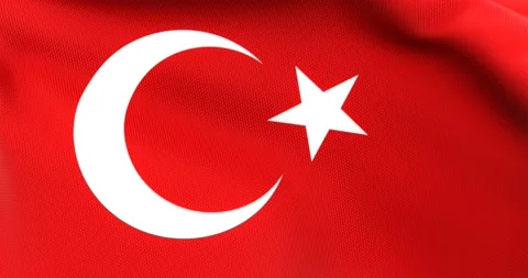 Flag of Turkey Waving 3D Animation Close up, 4K UHD 60 FPS Stock Footage 165515633