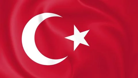 Flag of Turkey waving  Stock Illustration